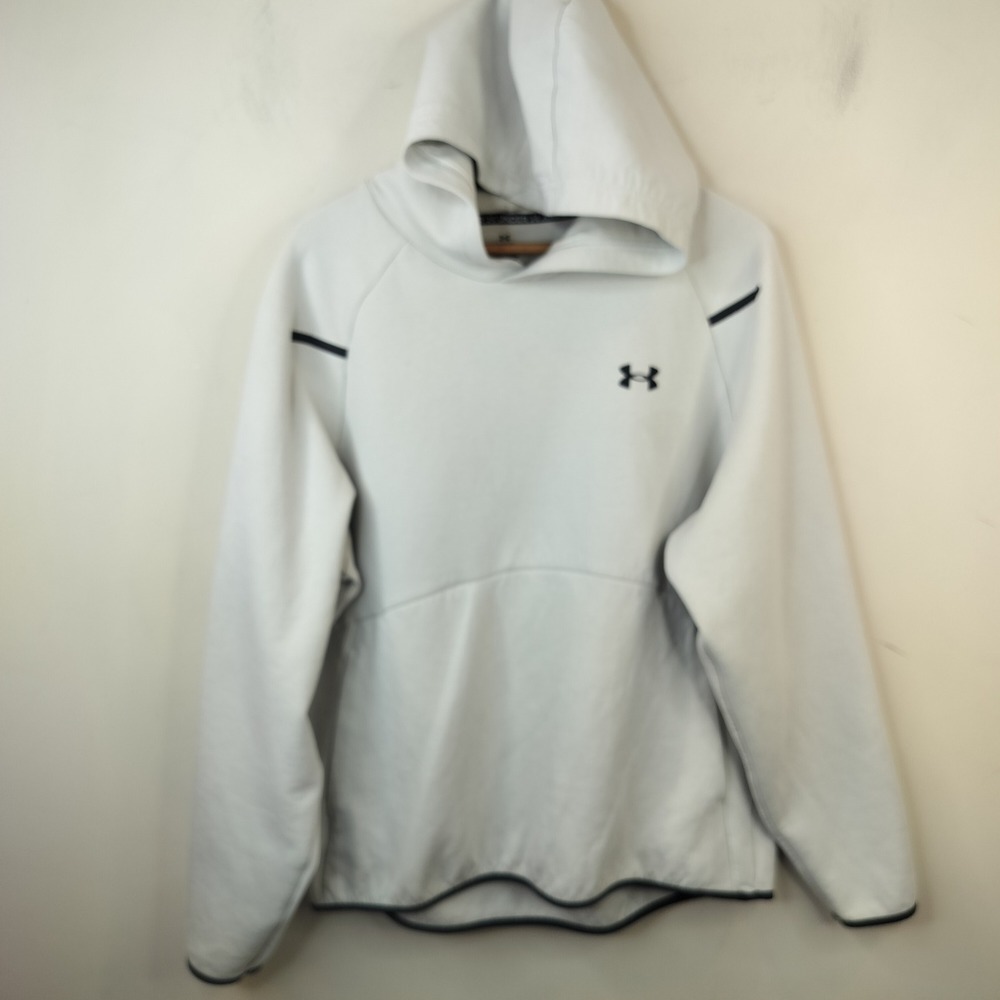 Under Armour Hoodie Mens Large Pullover Athletic Pockets Light Gray